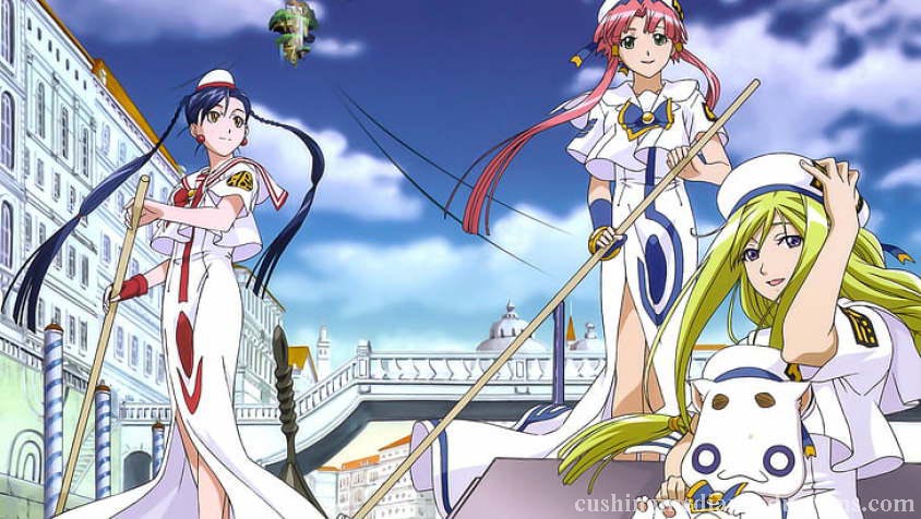 Aria the Origination (アリア) เป็น การ์ตูนแฟนตาซีแนววิทยาศาสตร์ยูโทเปียโดย Kozue Amano ซีรีส์นี้มีชื่อเดิมว่าAqua (アクア, Akua ) เมื่อมันถูก
