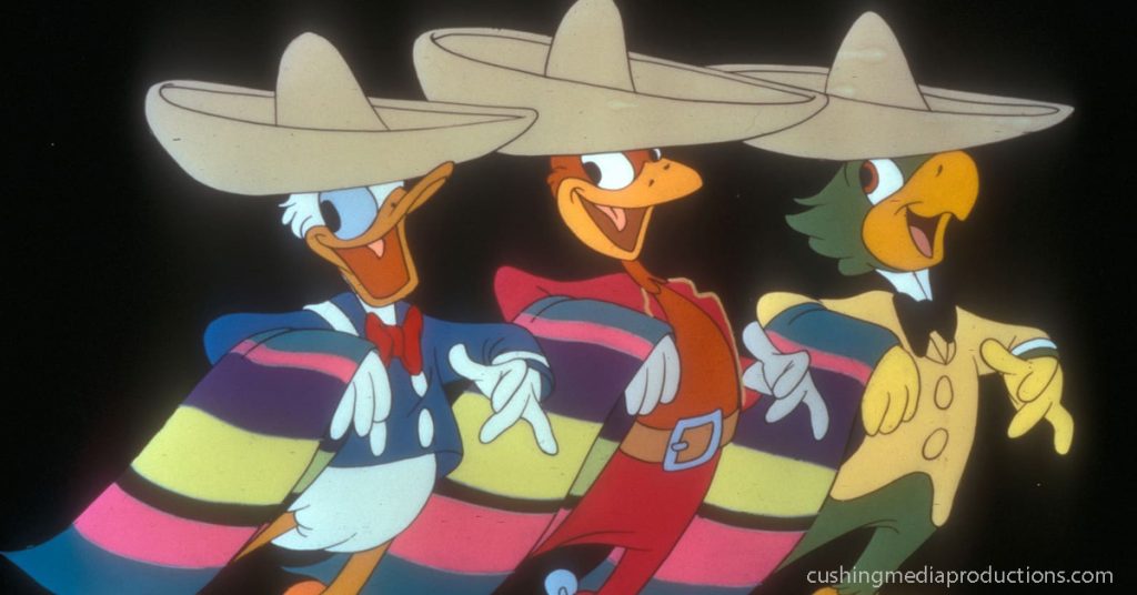 The Three Caballeros เป็นภาพยนตร์เพลงแอนิเมชั่นอเมริกัน ใน ปี 1944ที่ ผลิตโดย Walt Disney Productions ฉายรอบปฐมทัศน์ในเม็กซิโก